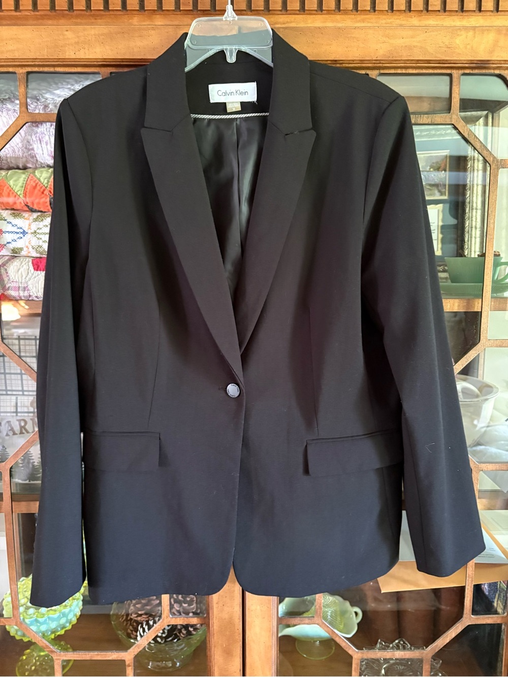 Calvin Klein Black Women's Single-Button Blazer
